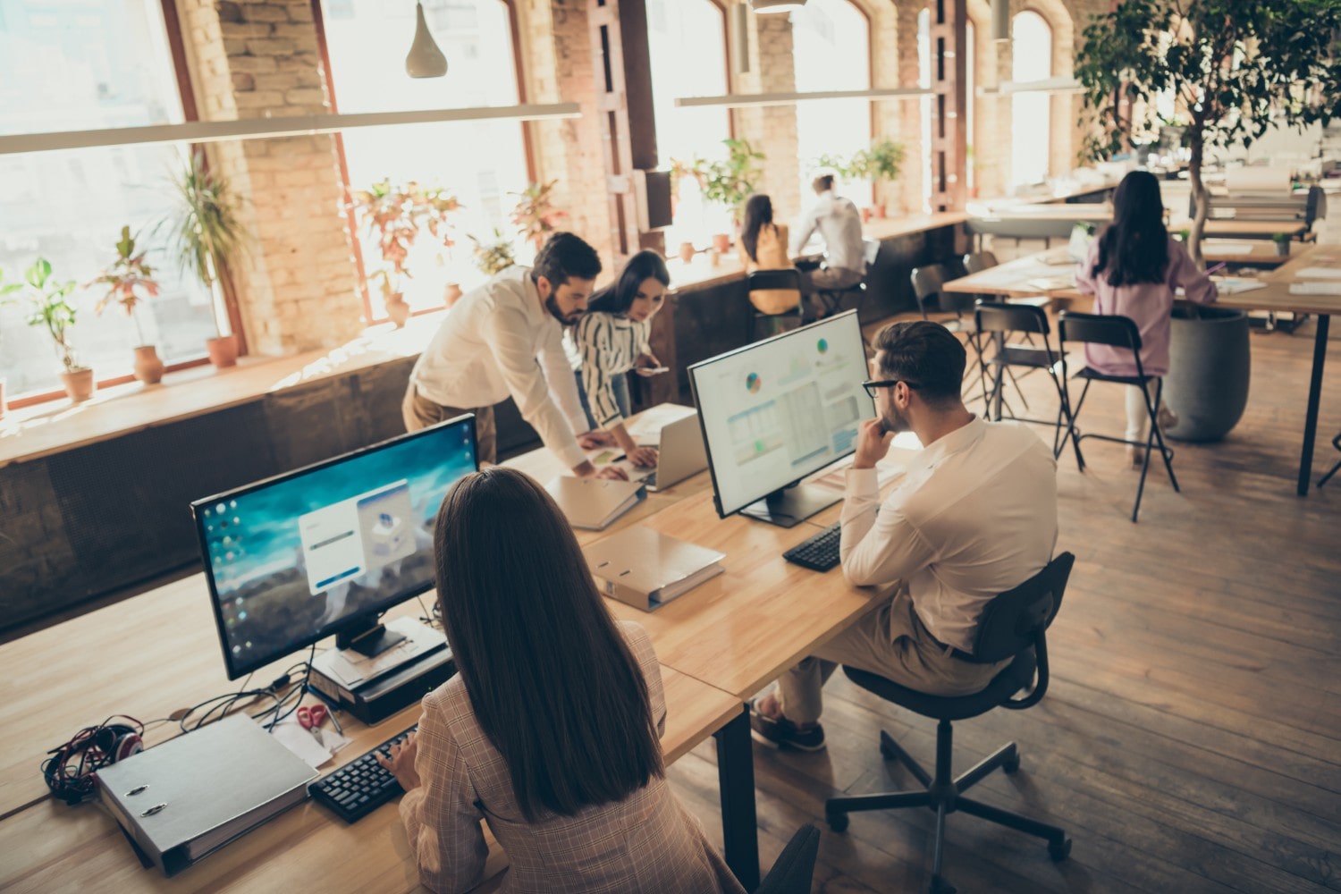 People working in an office